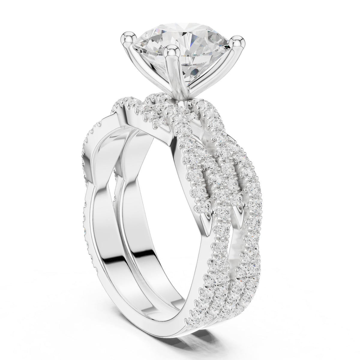 Round Twist Lab Grown Diamond Engagement Ring