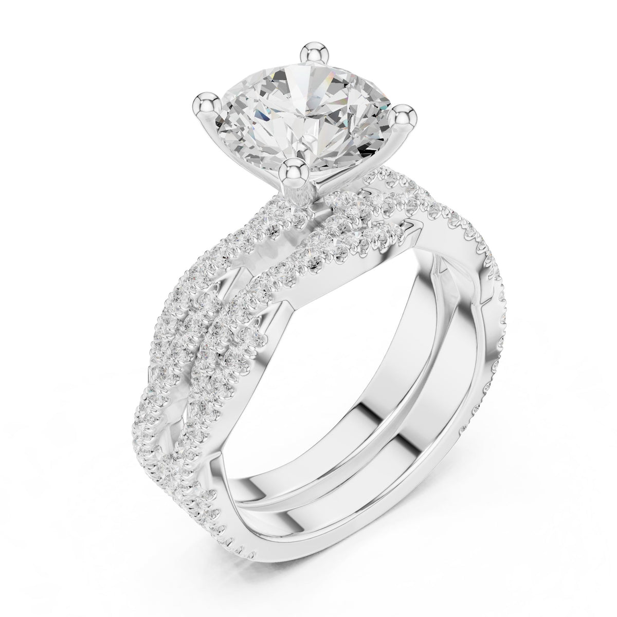 Round Twist Lab Grown Diamond Engagement Ring