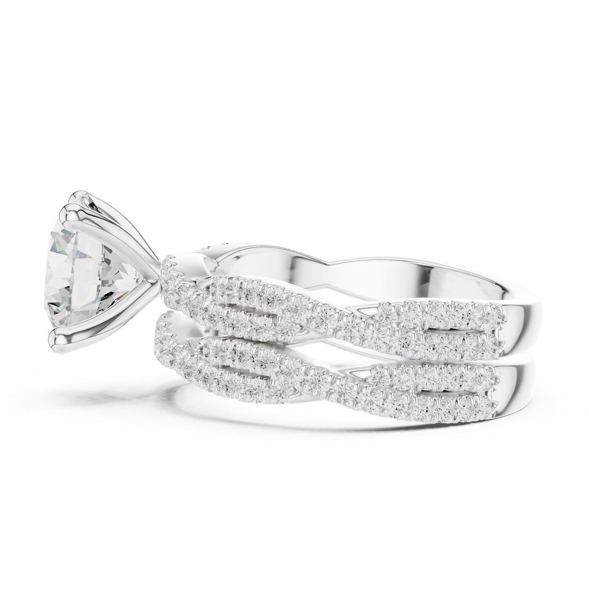 Round Twist Lab Grown Diamond Engagement Ring