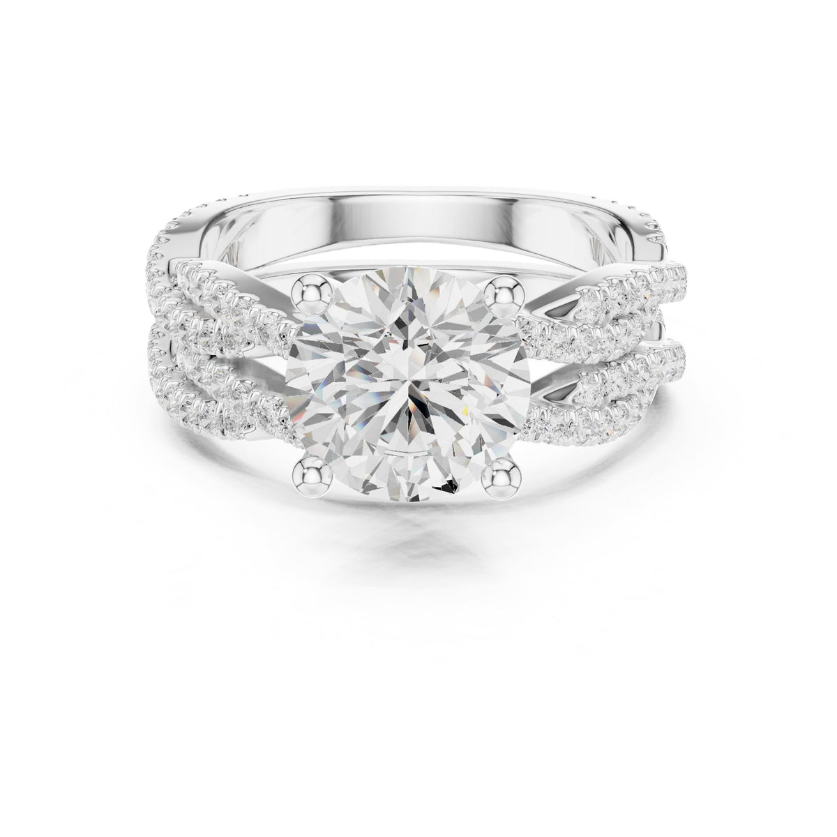 Round Twist Lab Grown Diamond Engagement Ring