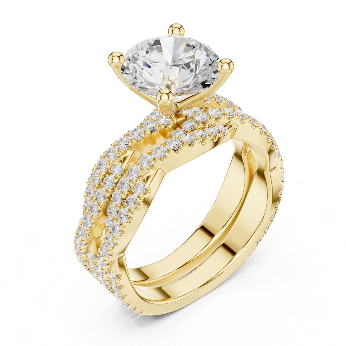 Round Twist Lab Grown Diamond Engagement Ring