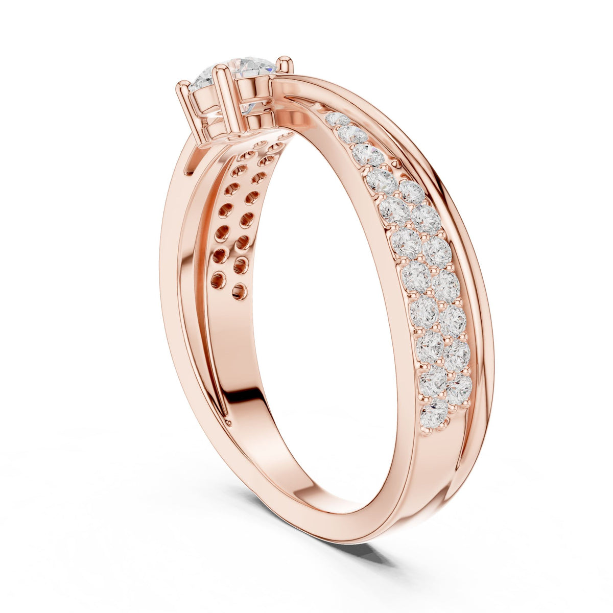 Round Twist Lab Grown Diamond Engagement Ring