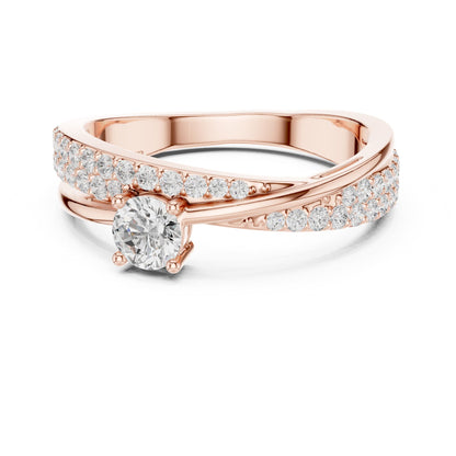 Round Twist Lab Grown Diamond Engagement Ring