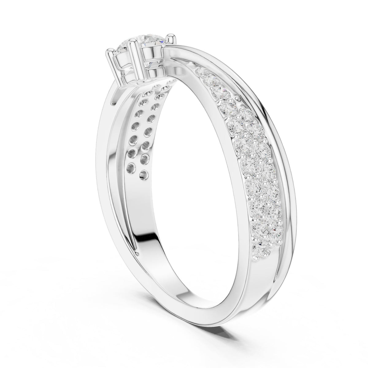 Round Twist Lab Grown Diamond Engagement Ring