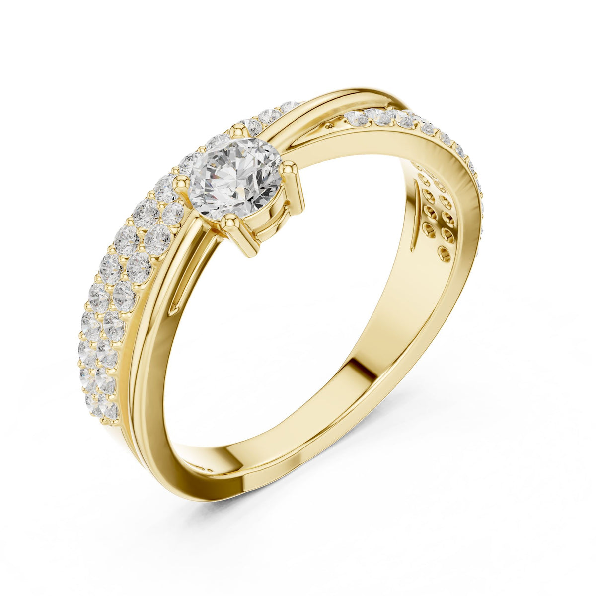 Round Twist Lab Grown Diamond Engagement Ring
