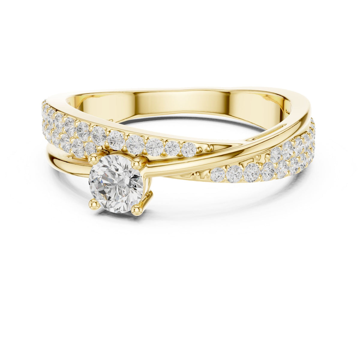 Round Twist Lab Grown Diamond Engagement Ring