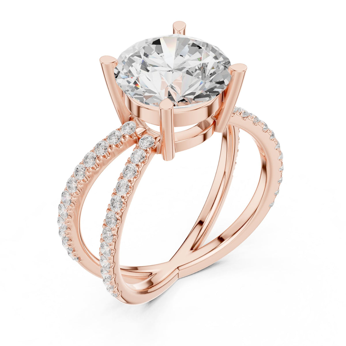 Round Twist Lab Grown Diamond Engagement Ring