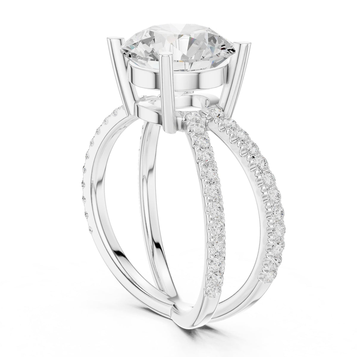 Round Twist Lab Grown Diamond Engagement Ring