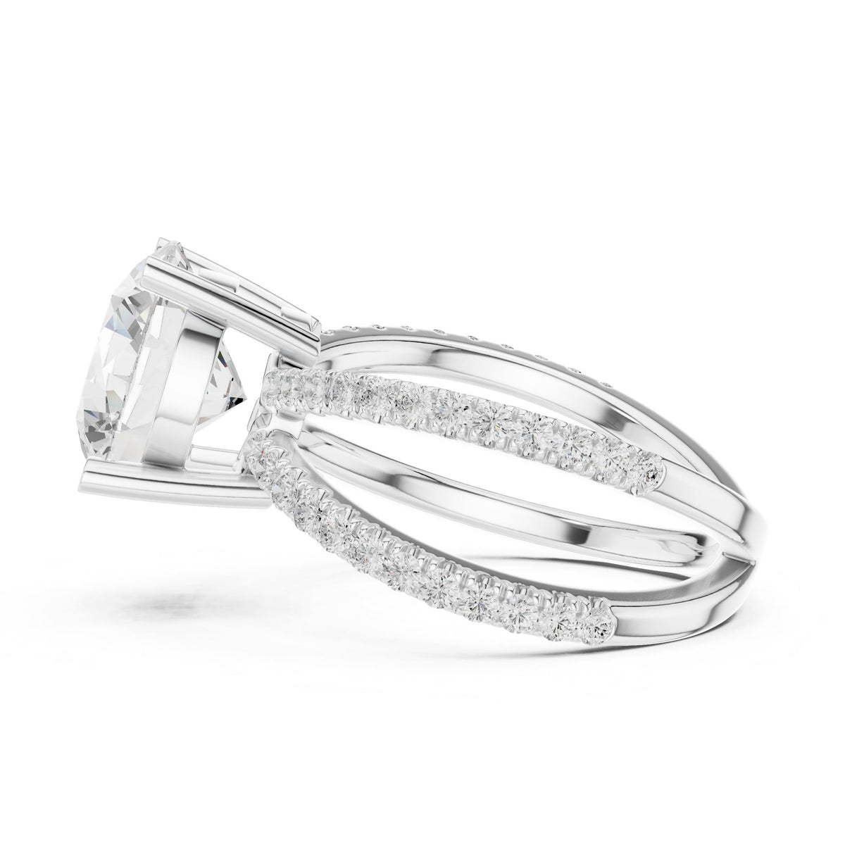 Round Twist Lab Grown Diamond Engagement Ring