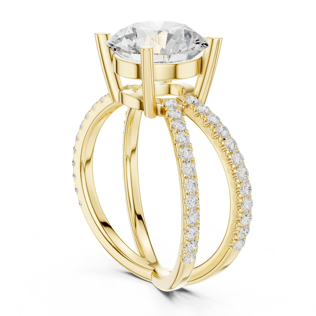 Round Twist Lab Grown Diamond Engagement Ring