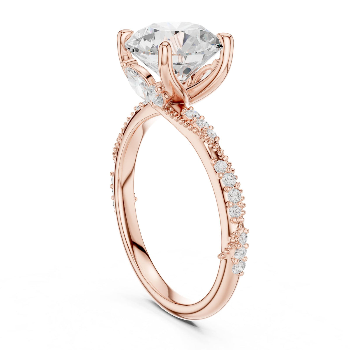 Round Twist Lab Grown Diamond Engagement Ring