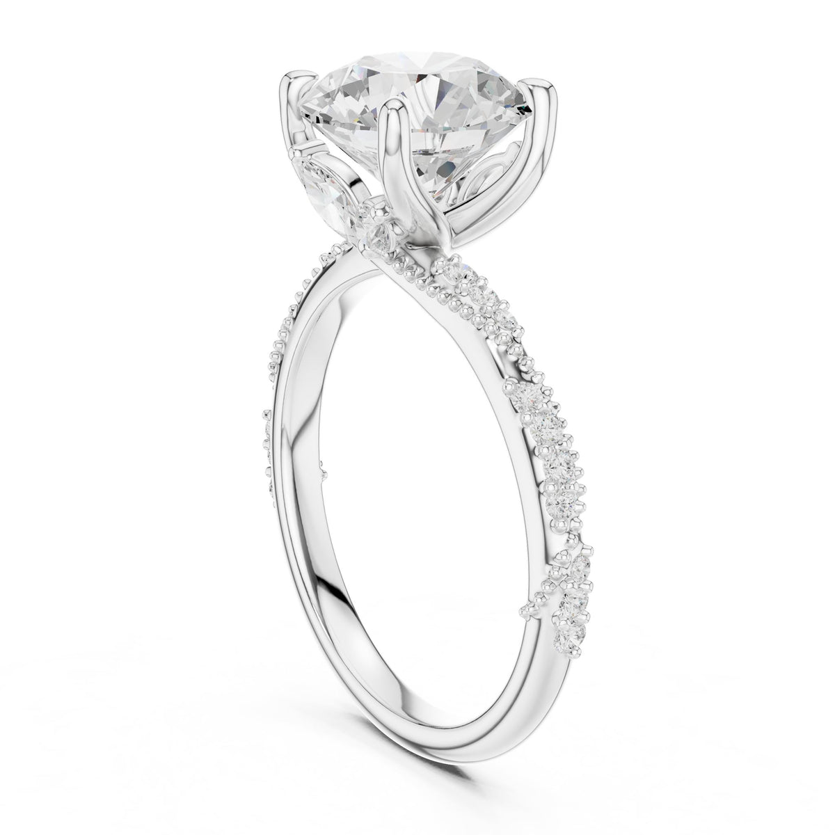 Round Twist Lab Grown Diamond Engagement Ring