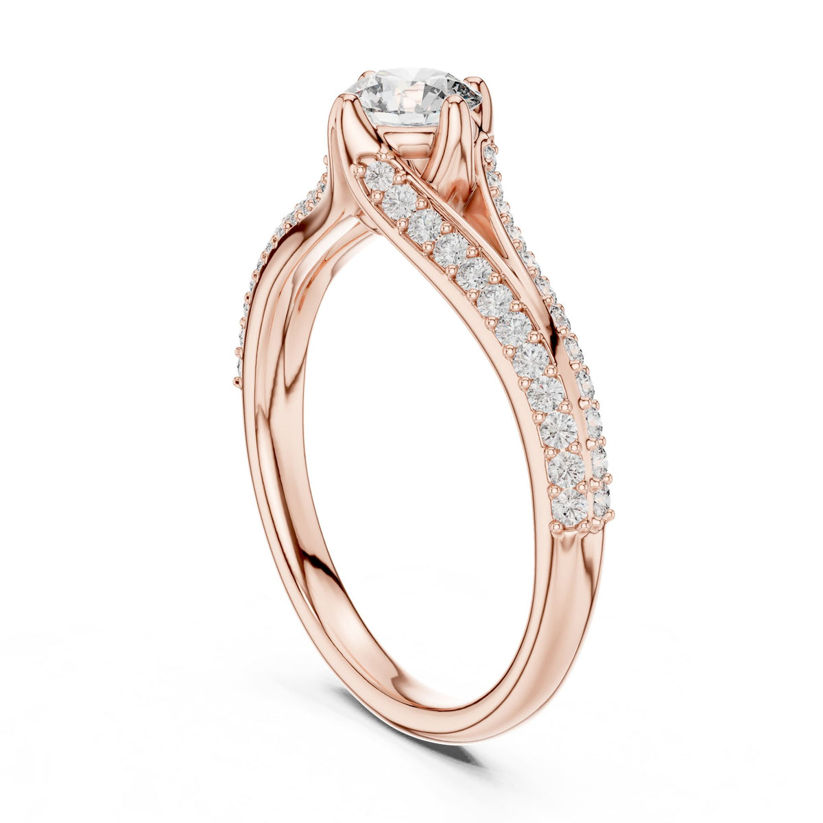 Round Twist Lab Grown Diamond Engagement Ring