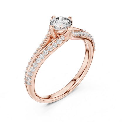 Round Twist Lab Grown Diamond Engagement Ring