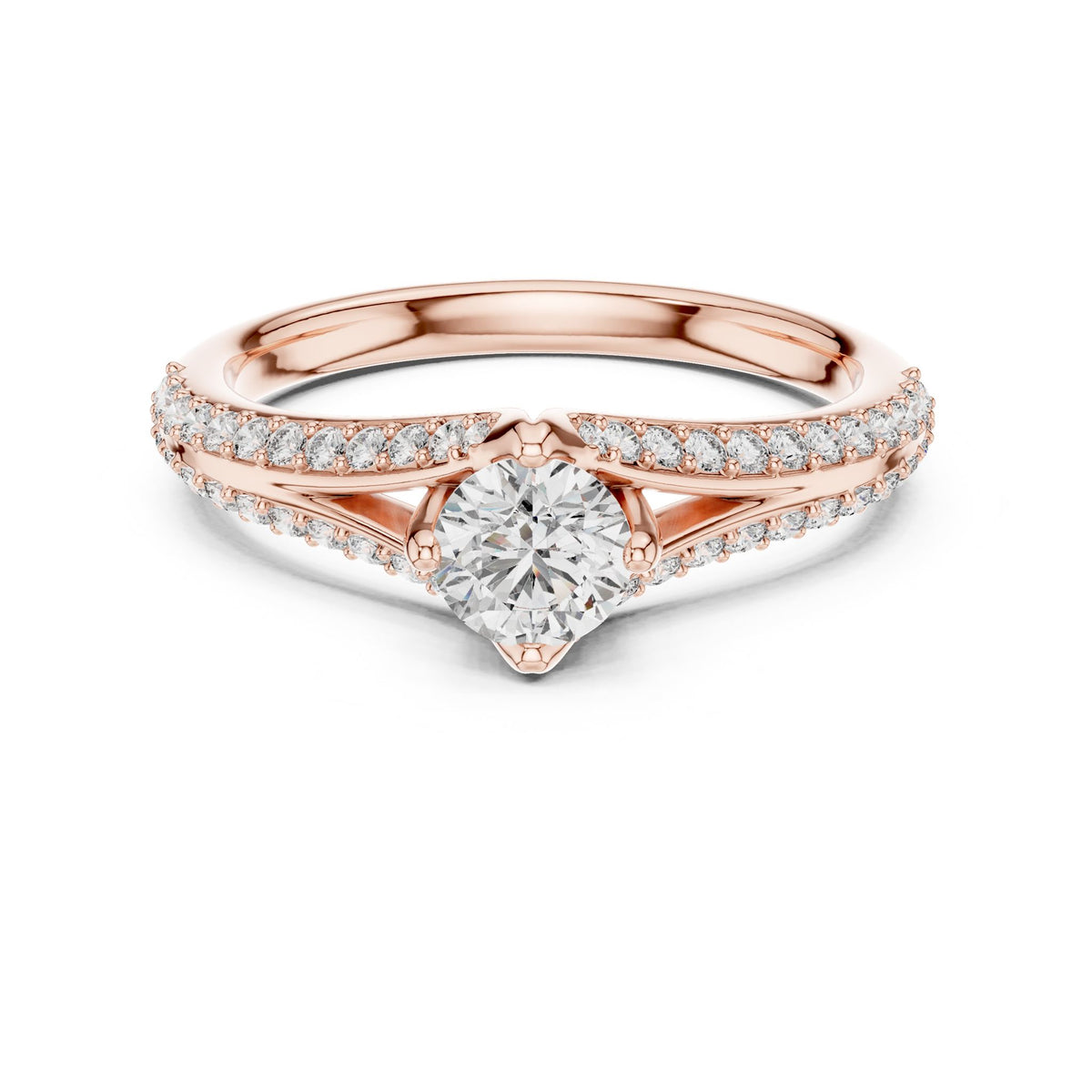 Round Twist Lab Grown Diamond Engagement Ring