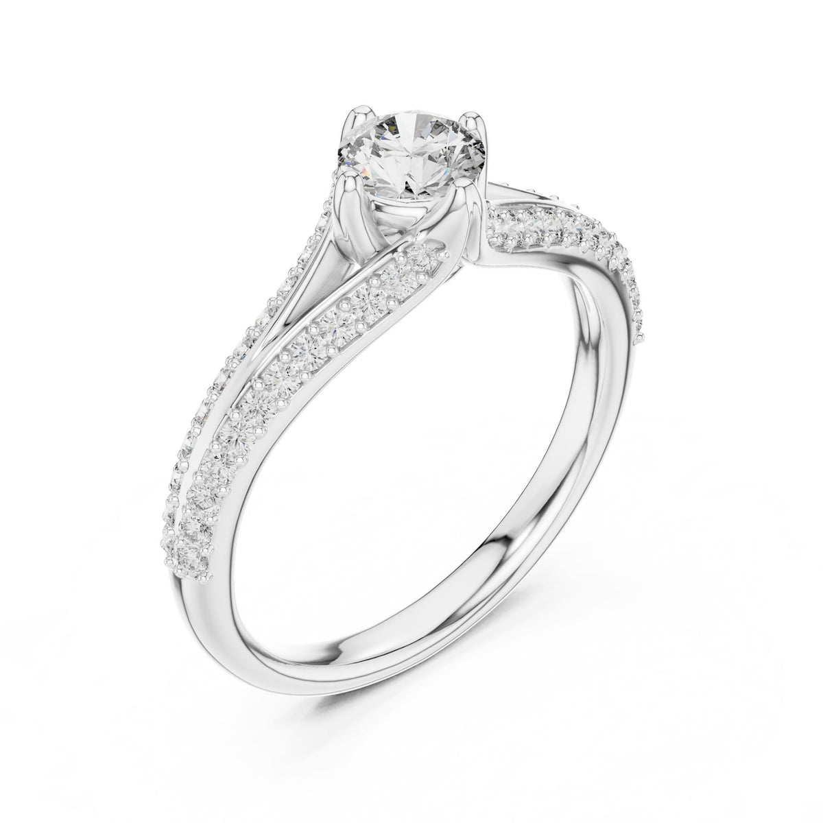 Round Twist Lab Grown Diamond Engagement Ring