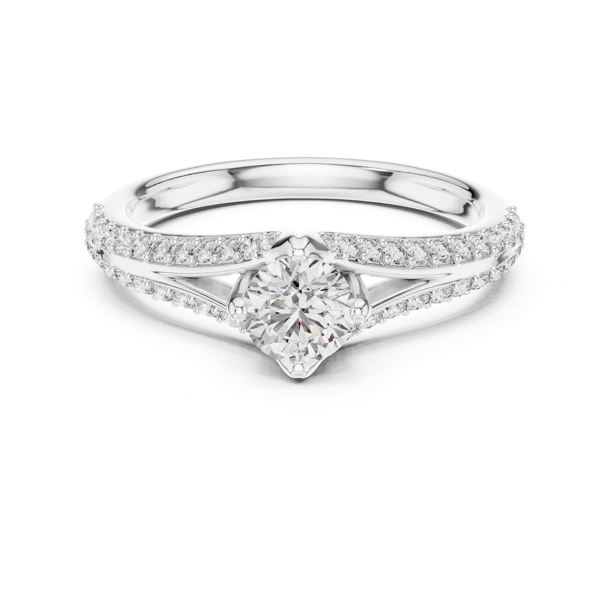 Round Twist Lab Grown Diamond Engagement Ring