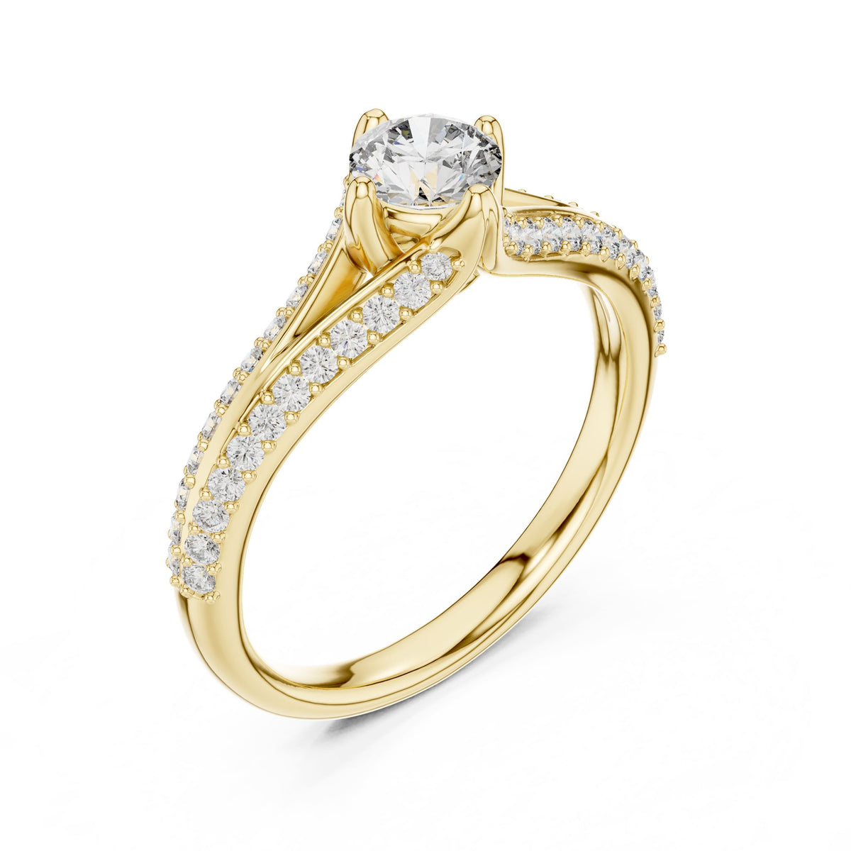 Round Twist Lab Grown Diamond Engagement Ring