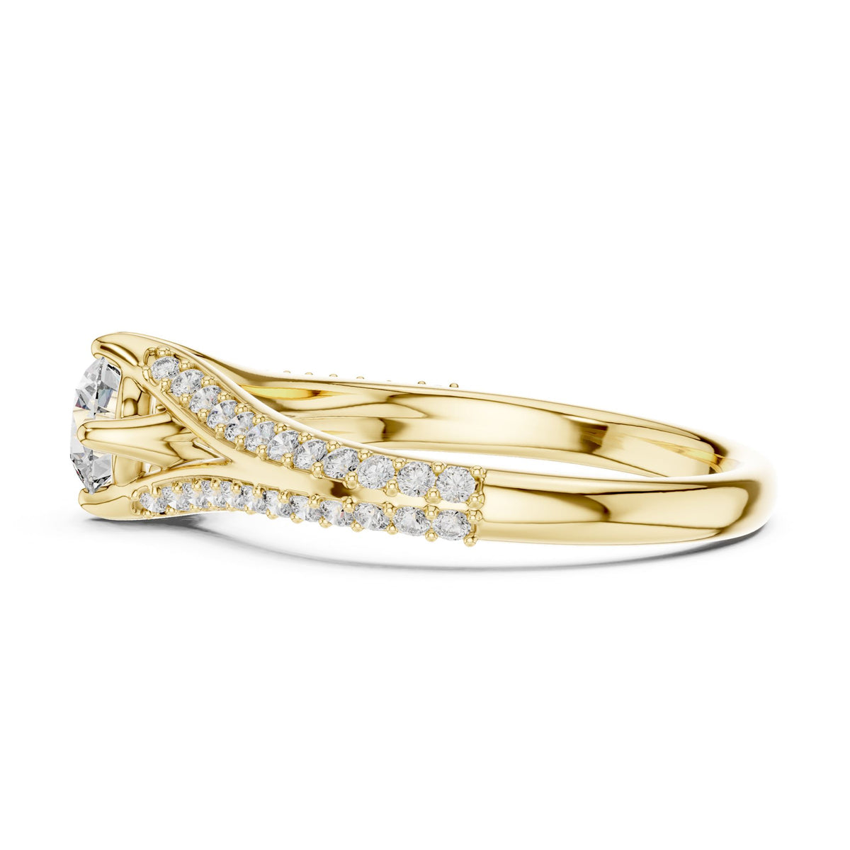 Round Twist Lab Grown Diamond Engagement Ring