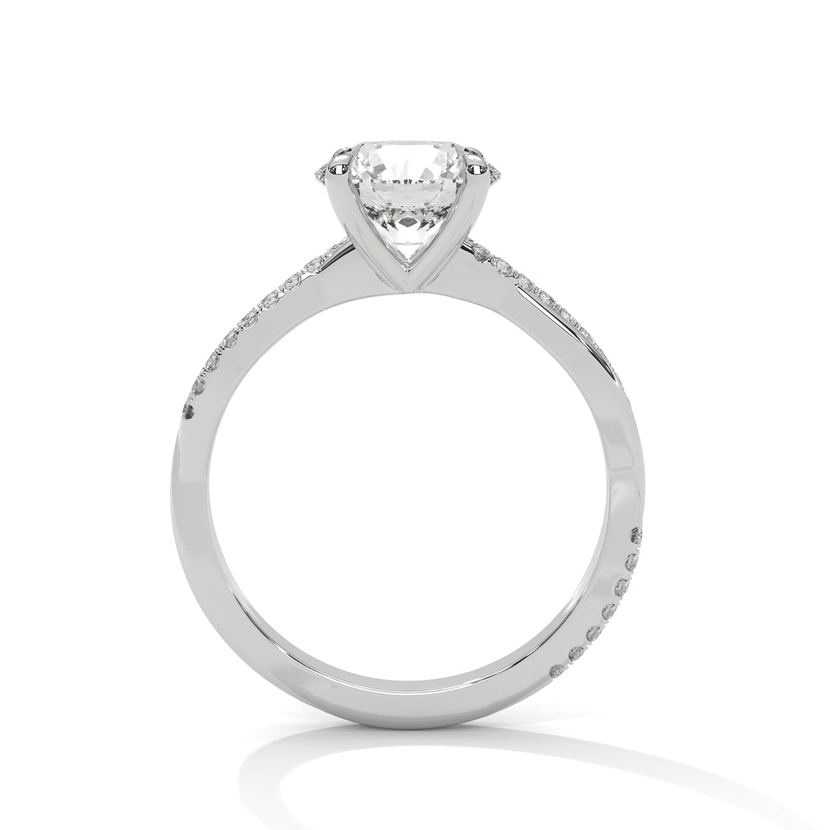 Round Solitaire Lab Grown Diamond Engagement Ring