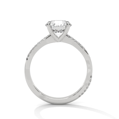 Round Solitaire Lab Grown Diamond Engagement Ring