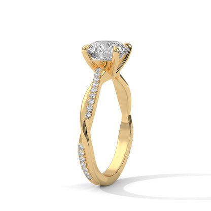 Round Solitaire Lab Grown Diamond Engagement Ring