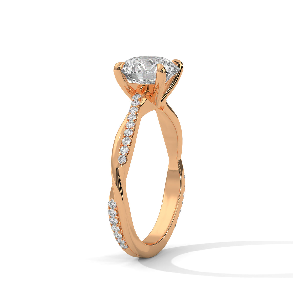 Round Solitaire Lab Grown Diamond Engagement Ring