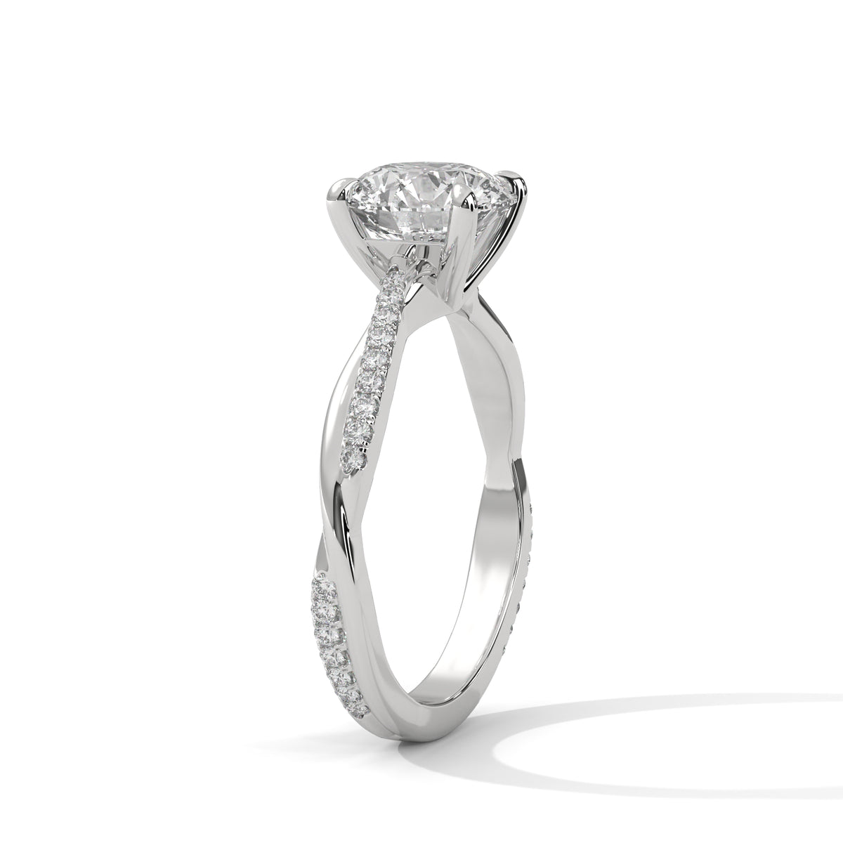 Round Solitaire Lab Grown Diamond Engagement Ring