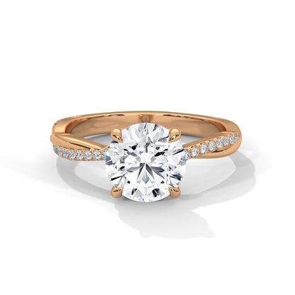 Round Solitaire Lab Grown Diamond Engagement Ring