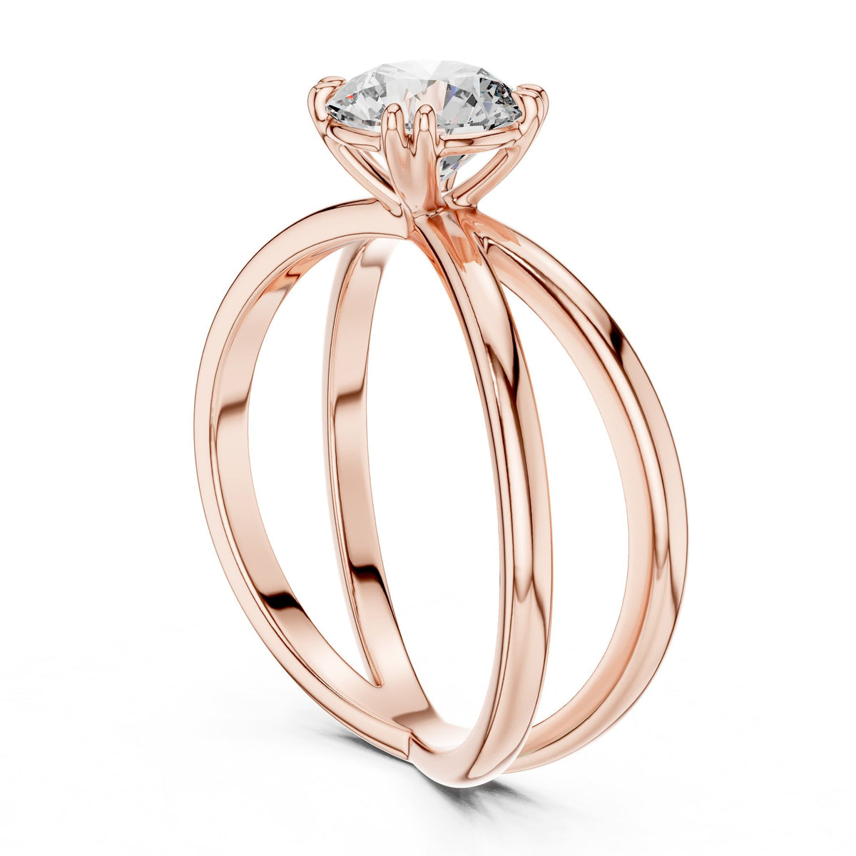 Round Twist Lab Grown Diamond Engagement Ring
