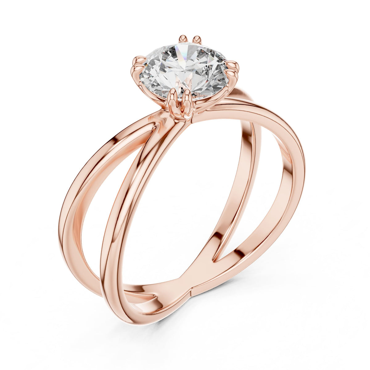 Round Twist Lab Grown Diamond Engagement Ring
