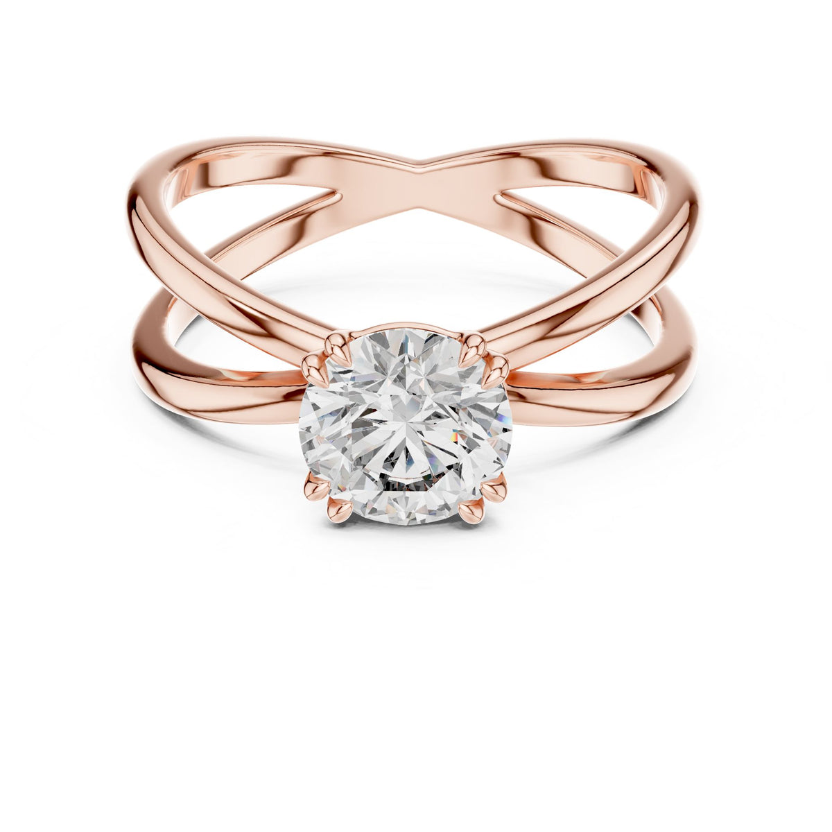 Round Twist Lab Grown Diamond Engagement Ring