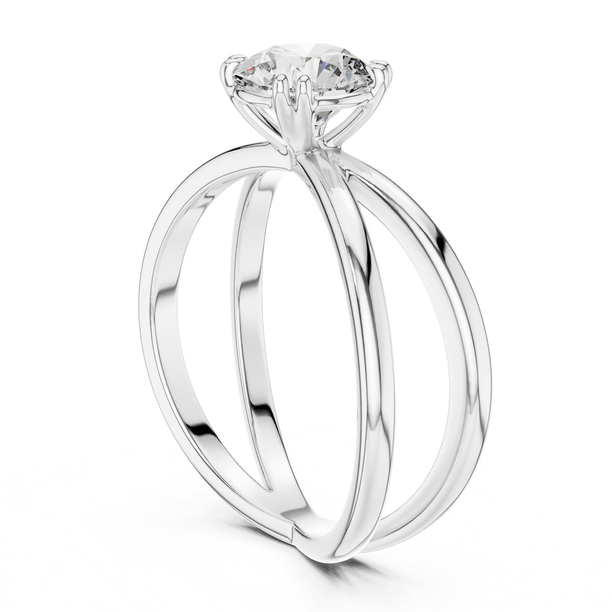 Round Twist Lab Grown Diamond Engagement Ring