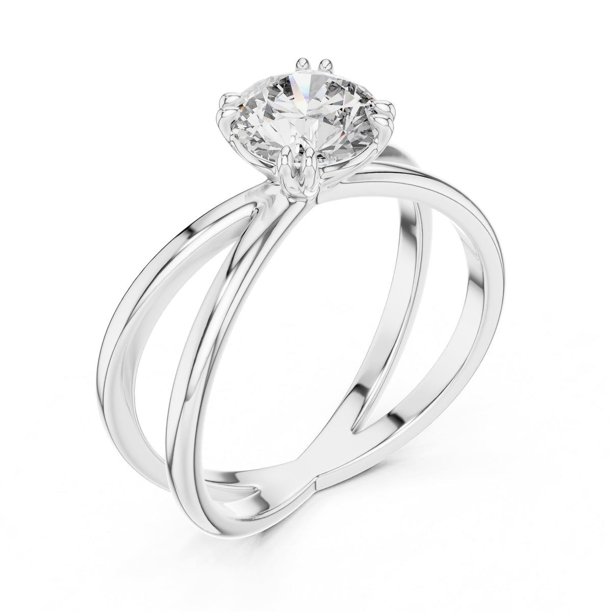 Round Twist Lab Grown Diamond Engagement Ring