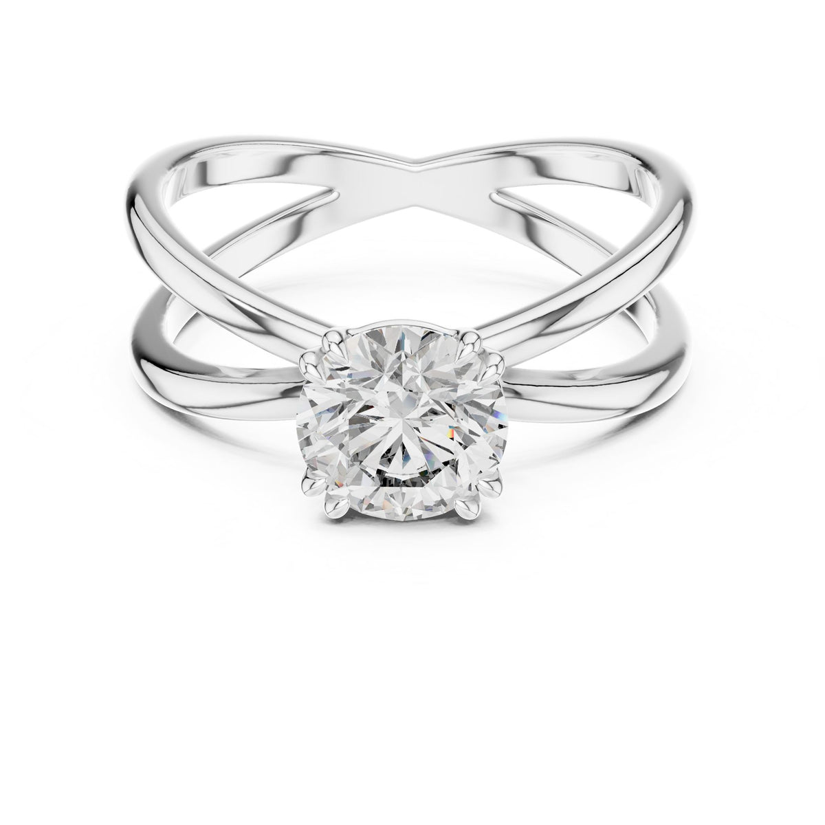 Round Twist Lab Grown Diamond Engagement Ring