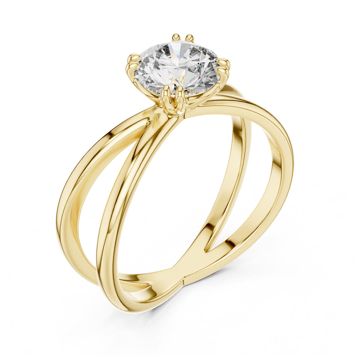 Round Twist Lab Grown Diamond Engagement Ring
