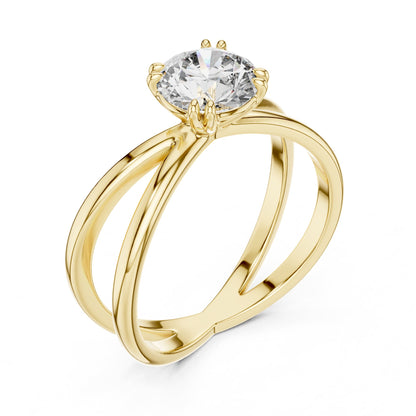 Round Twist Lab Grown Diamond Engagement Ring