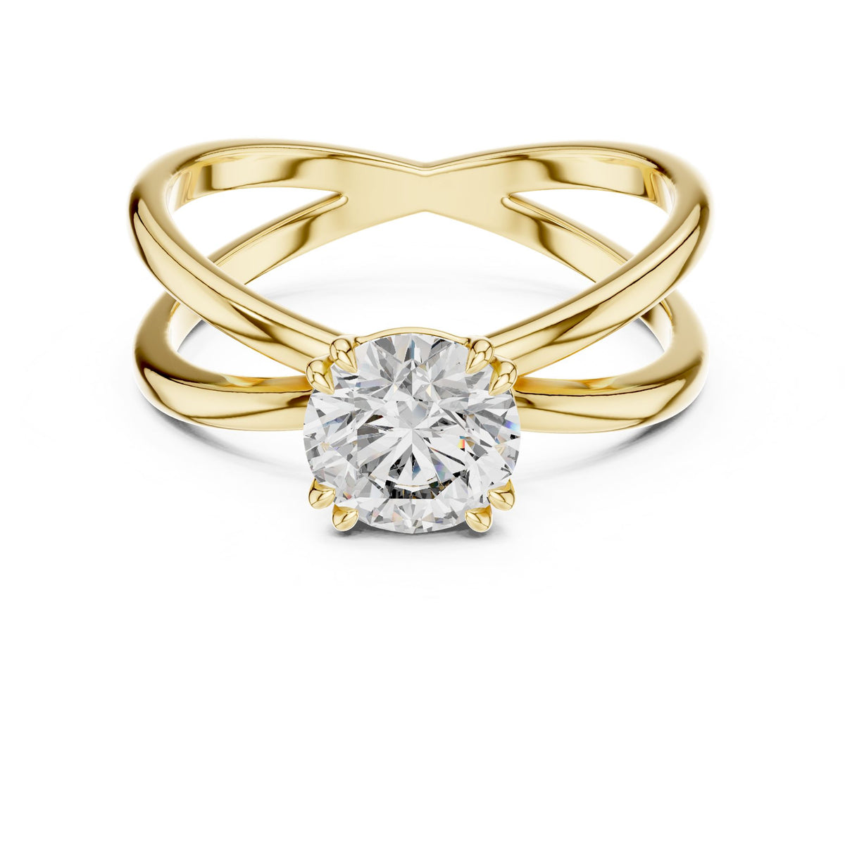 Round Twist Lab Grown Diamond Engagement Ring