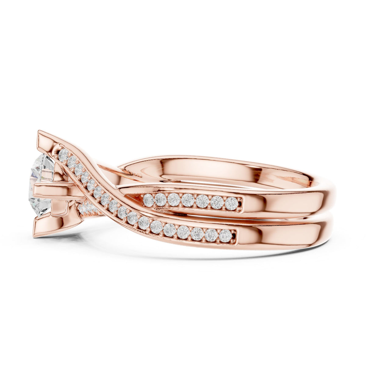 Round Twist Lab Grown Diamond Engagement Ring