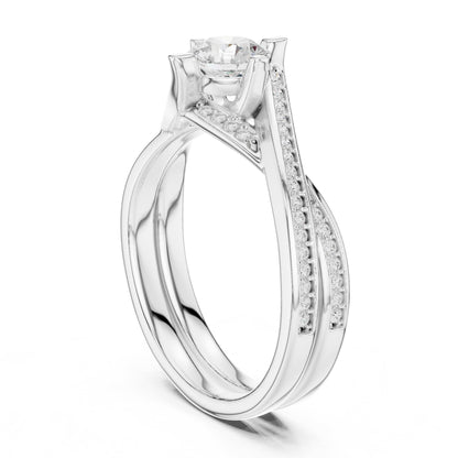 Round Twist Lab Grown Diamond Engagement Ring