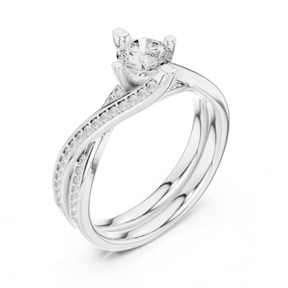 Round Twist Lab Grown Diamond Engagement Ring