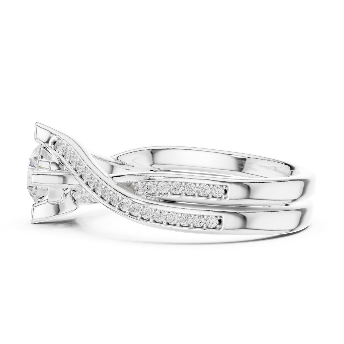 Round Twist Lab Grown Diamond Engagement Ring