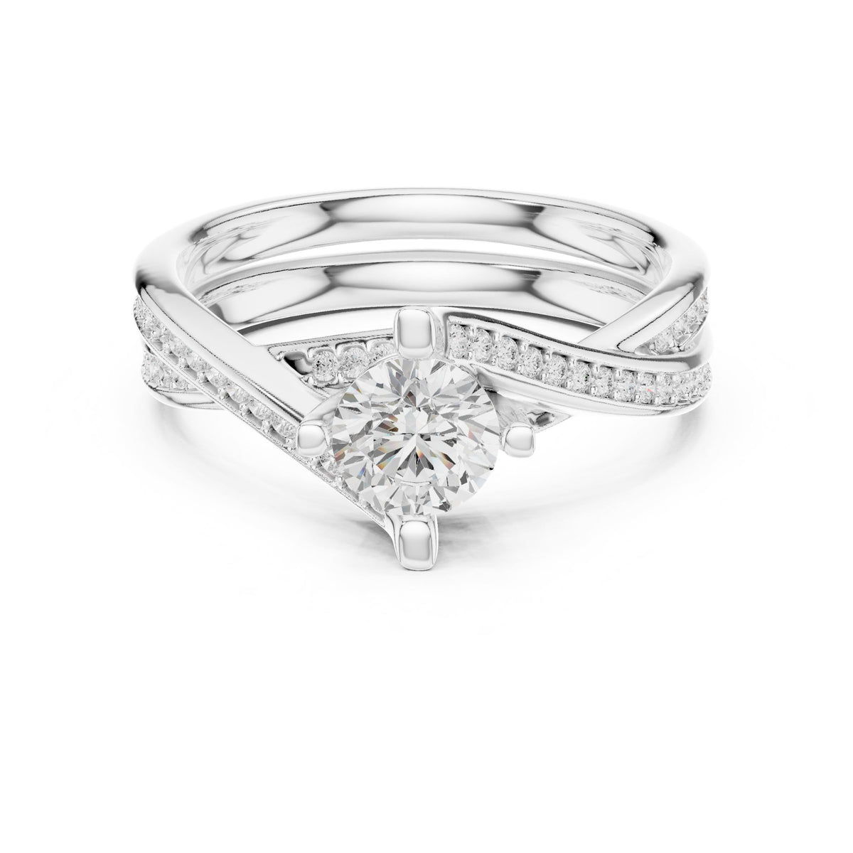 Round Twist Lab Grown Diamond Engagement Ring