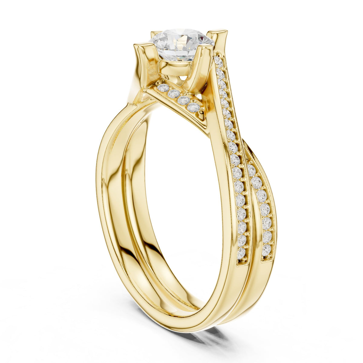 Round Twist Lab Grown Diamond Engagement Ring