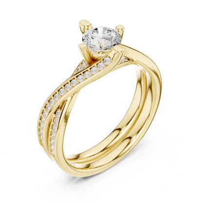 Round Twist Lab Grown Diamond Engagement Ring
