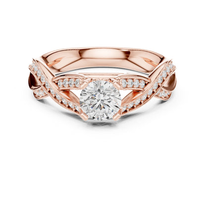 Round Twist Lab Grown Diamond Engagement Ring