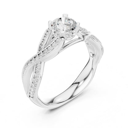 Round Twist Lab Grown Diamond Engagement Ring