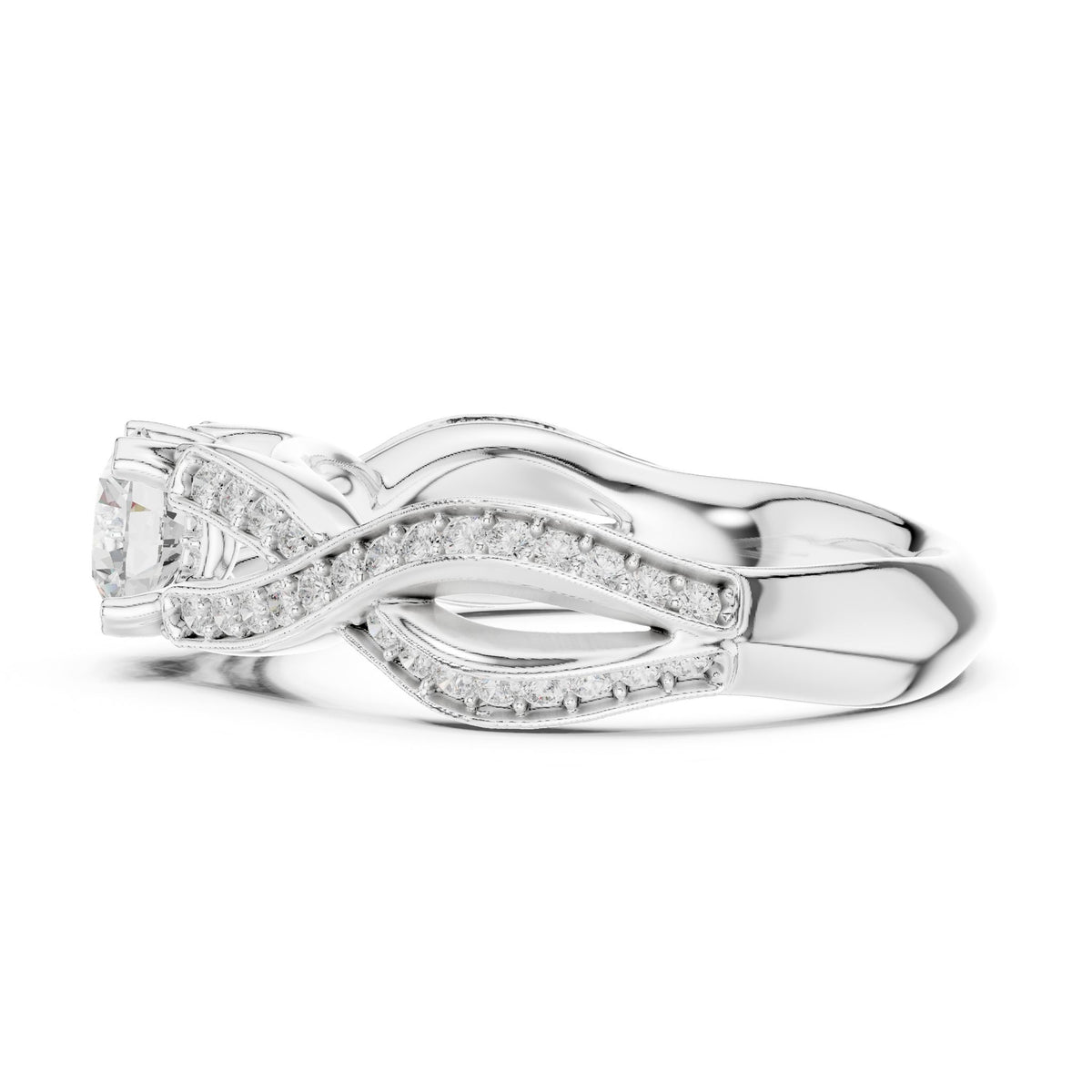 Round Twist Lab Grown Diamond Engagement Ring
