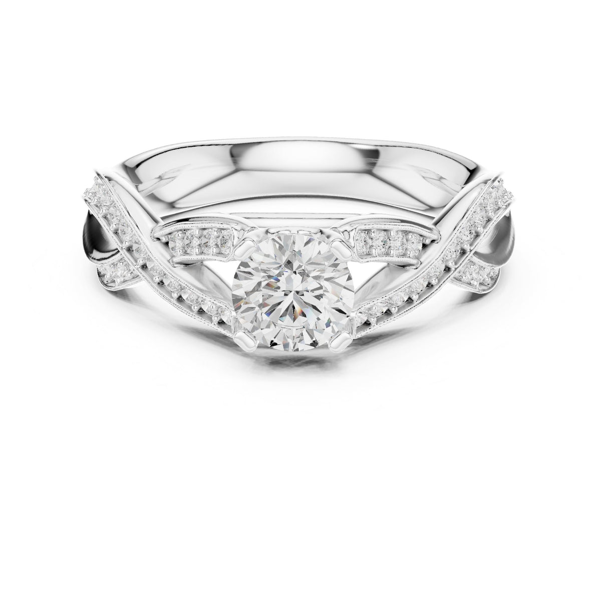 Round Twist Lab Grown Diamond Engagement Ring