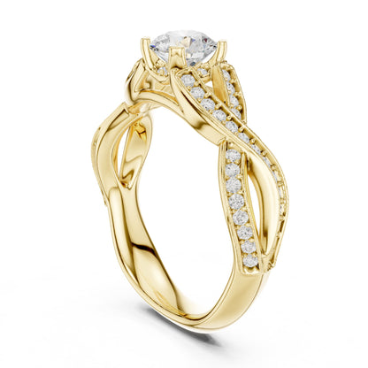 Round Twist Lab Grown Diamond Engagement Ring